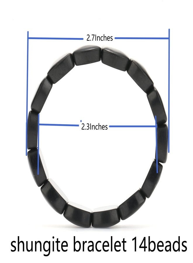 SZFMSWE shungite stones raw shungite bracelet (Inner diameter length 2.3Inches) - Image 2
